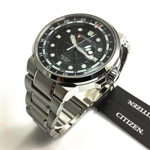 Citizen Men's Dual Time Steel Eco Drive Watch! New With Box
